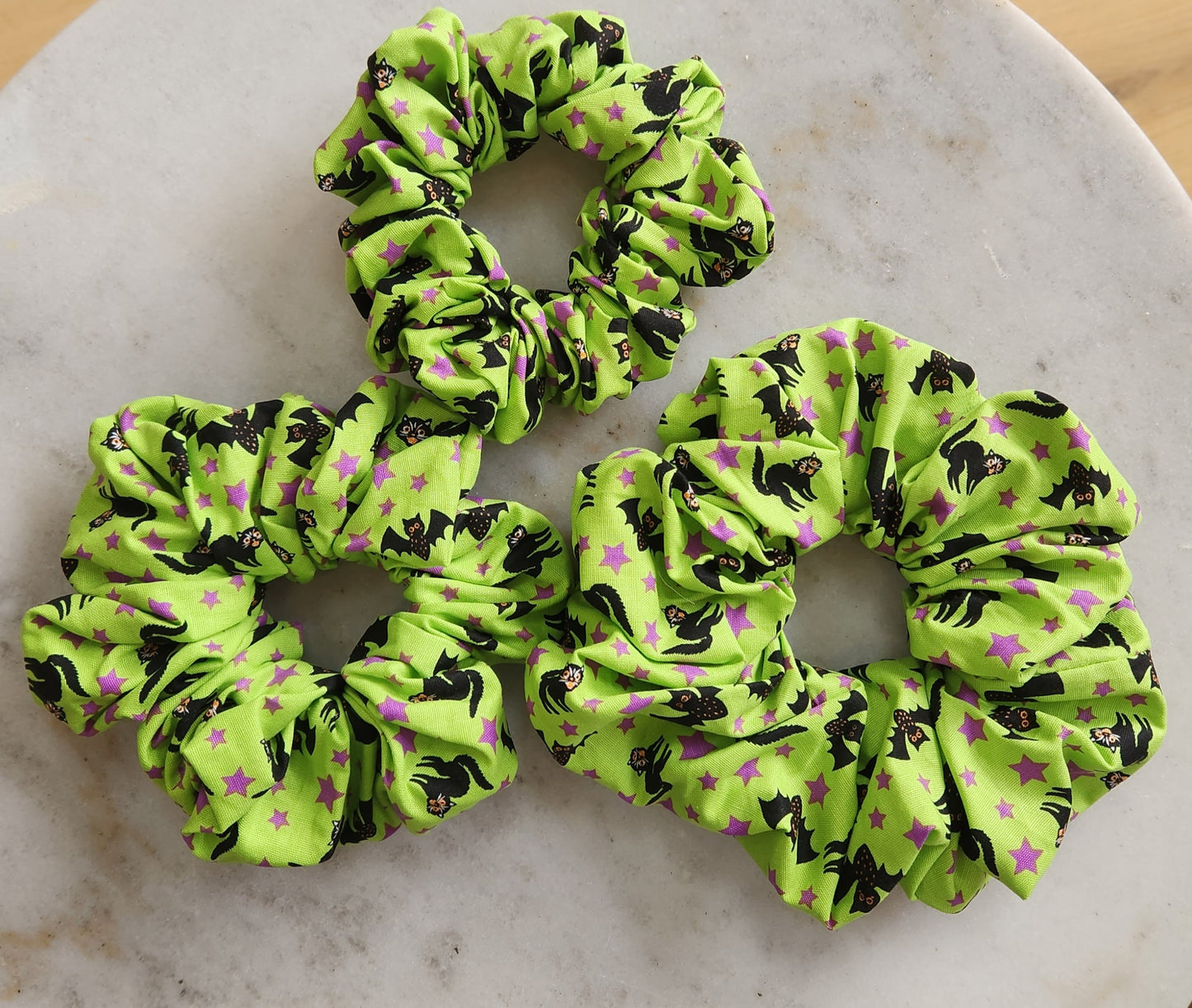 Halloween Green Cat hair scrunchie