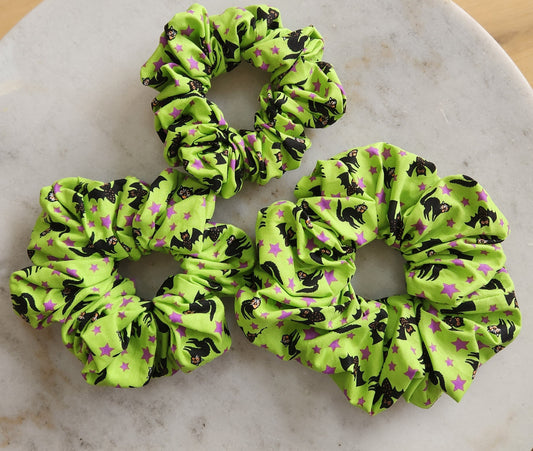 Halloween Green Cat hair scrunchie