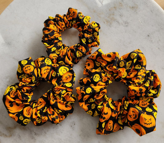 Halloween Pumpkin hair scrunchie